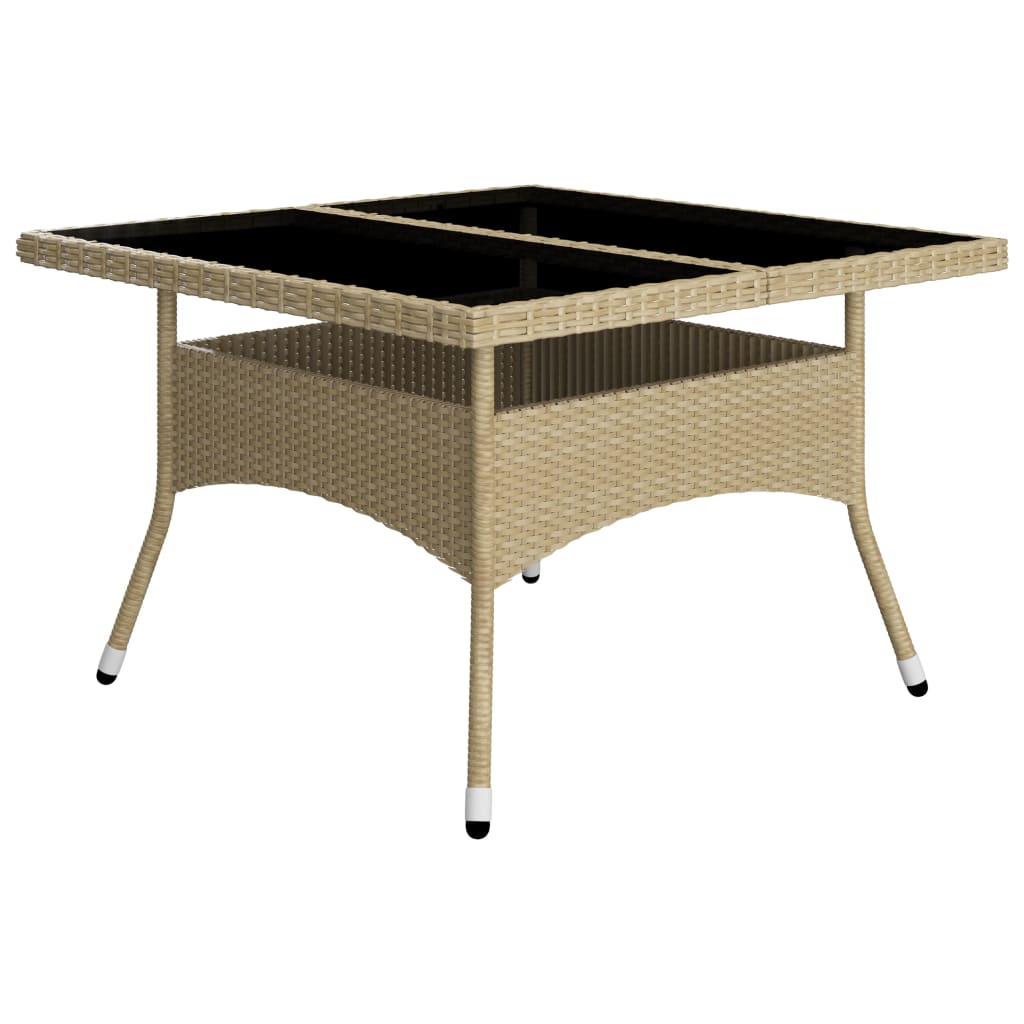 

vidaXL 9-delige Tuinset poly rattan en glas beige