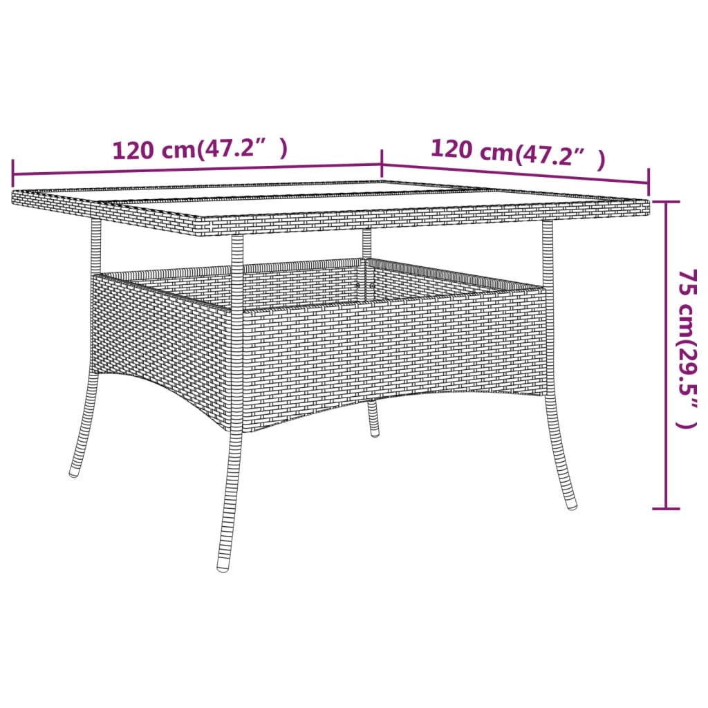 Set mobilier de grădină, 9 piese, maro, poliratan