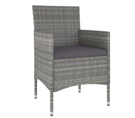 vidaXL Set mobilier grădină, 5 piese, gri, poliratan și lemn acacia