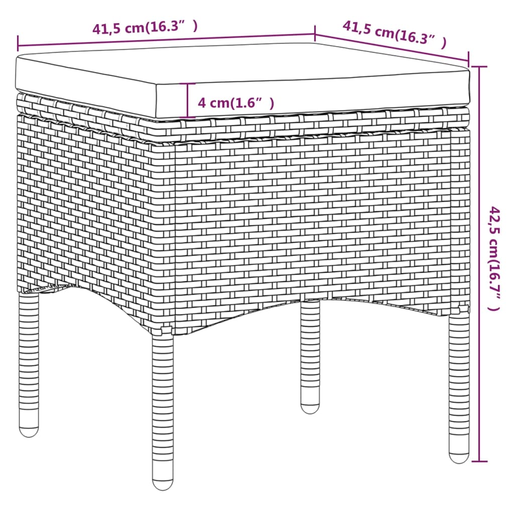 Set mobilier grădină, 5 piese, negru, poliratan/sticlă tratată