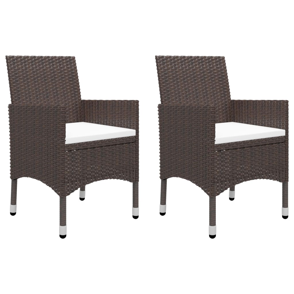 Thumbnail - vidaXL 3-tlg. Bistro-Set Poly Rattan und Hartglas Braun