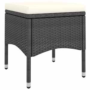 5dílný zahradní bistro set polyratan a tvrzené sklo černý - obrázek 5
