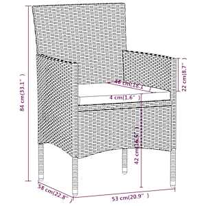 5dílný zahradní bistro set polyratan a tvrzené sklo černý - obrázek 9