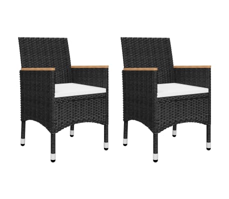 vidaXL Ensemble de bistro de jardin 3 pcs poly rotin et verre tremp&eacute;