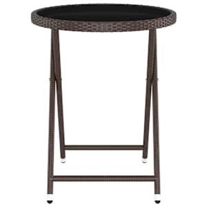 5dílný zahradní bistro set polyratan a tvrzené sklo hnědý - obrázek 9