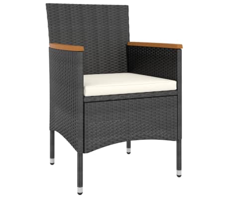 vidaXL Ensemble de bistro de jardin 5 pcs poly rotin et verre tremp&eacute;