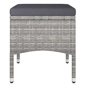 Vrtna bistro garnitura 5-delna poli ratan in steklo siva - slika 6