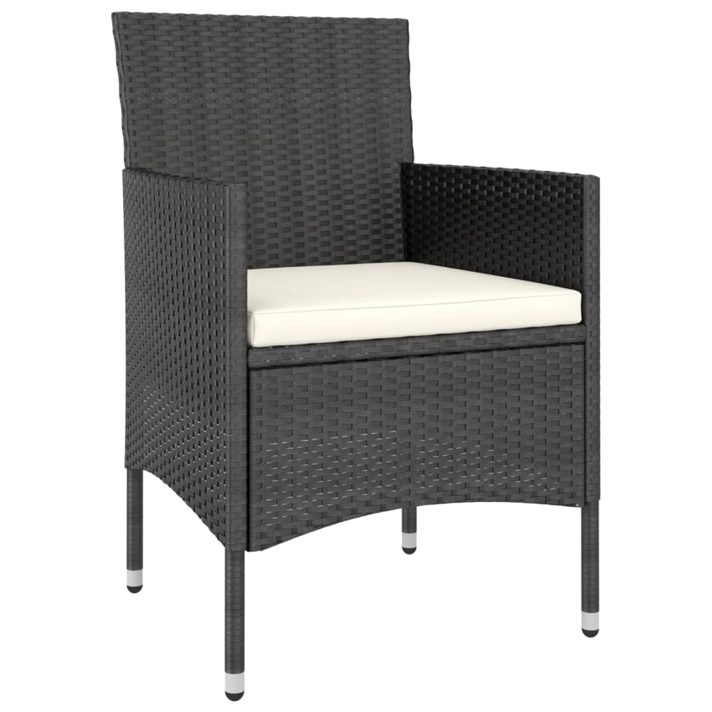 

vidaXL 5-delige Tuinset poly rattan en massief acaciahout zwart