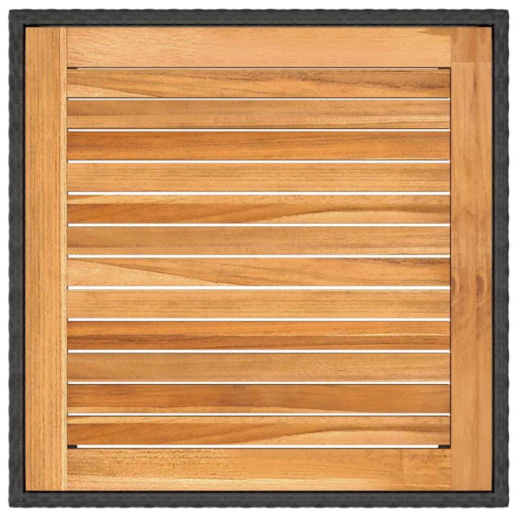 Set mobilier grădină, 5 piese, negru, poliratan și lemn acacia