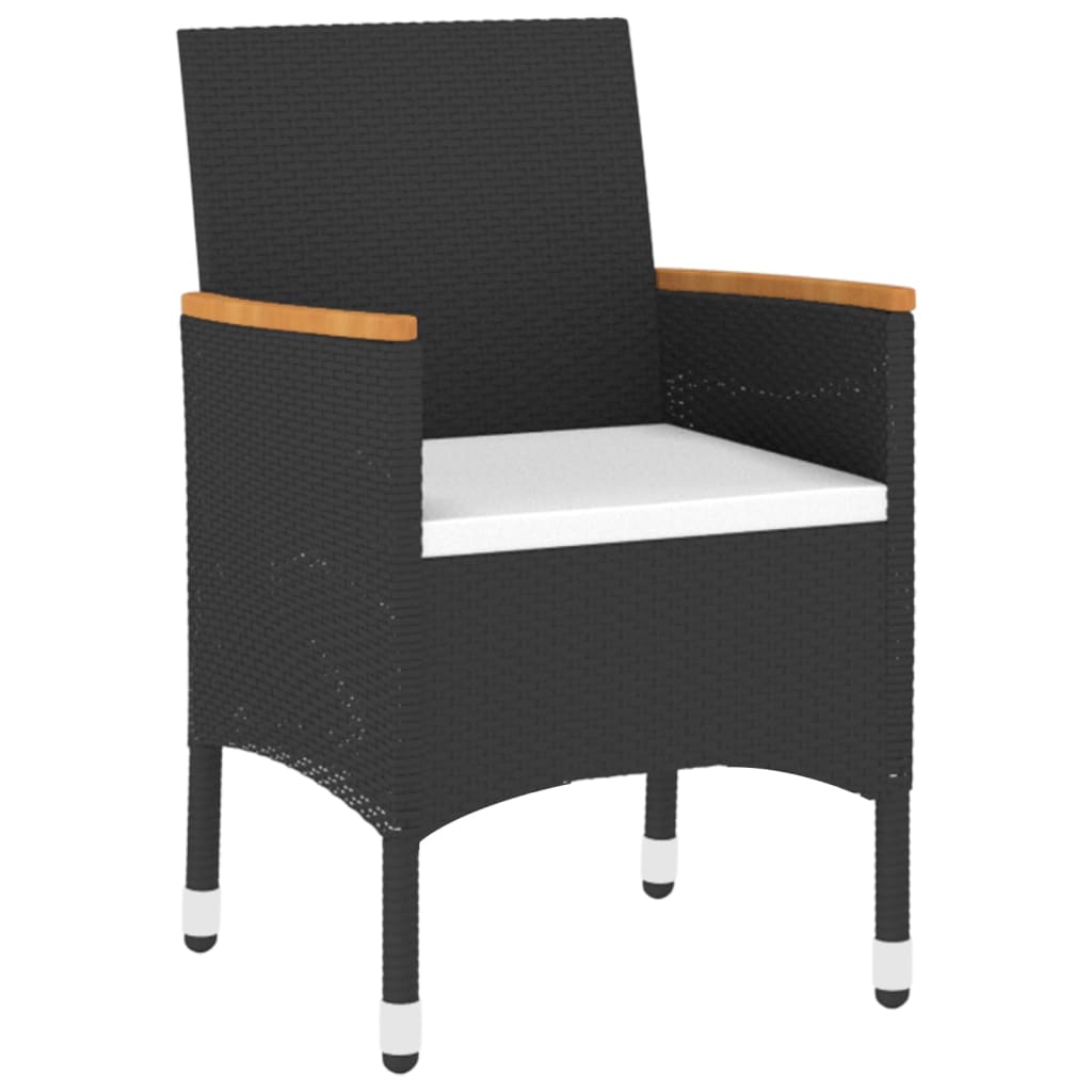 

vidaXL 5-delige Tuinset poly rattan en gehard glas zwart