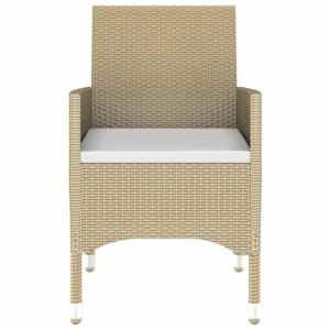 Vrtna jedilna garnitura 7-delna PE ratan in kaljeno steklo bež - slika 4