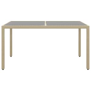 Vrtna jedilna garnitura 7-delna PE ratan in kaljeno steklo bež - slika 6