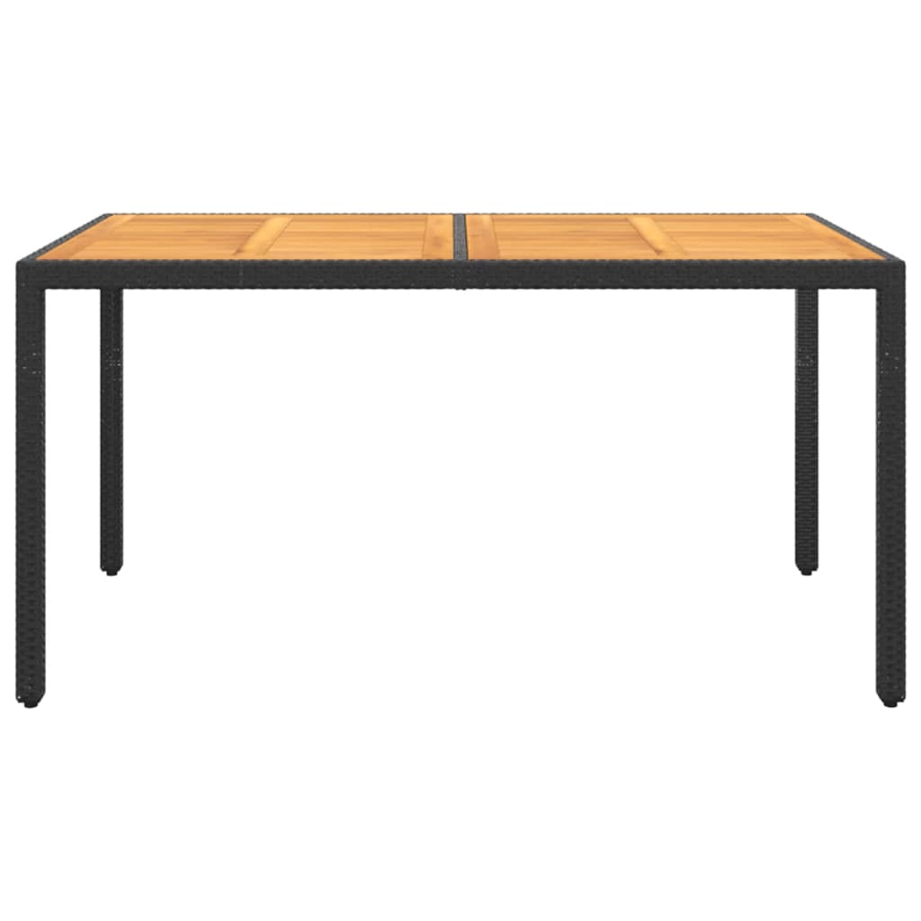 Set mobilier de grădină, 7 piese, negru, poliratan