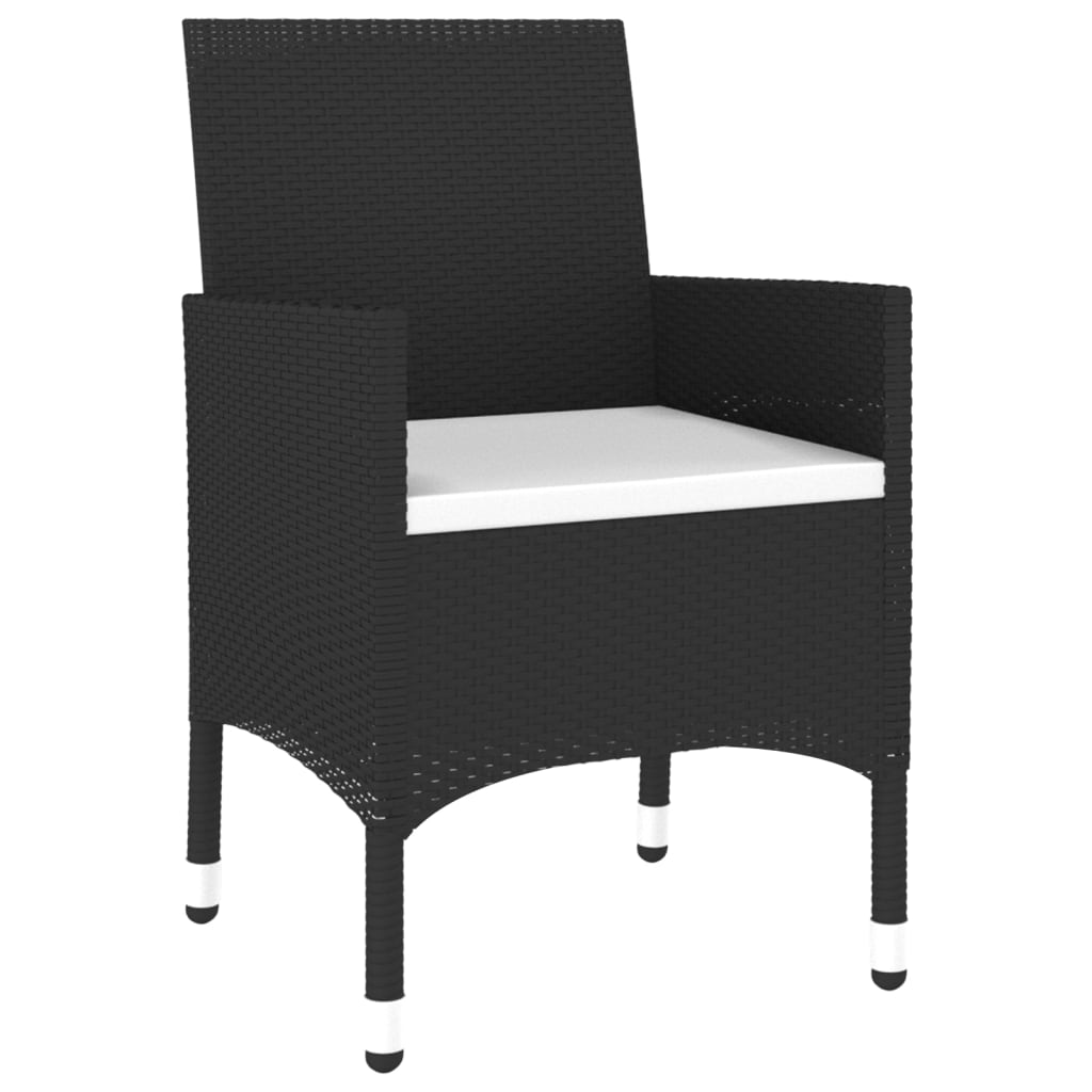 

vidaXL 7-delige Tuinset poly rattan en gehard glas zwart