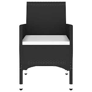 Vrtna jedilna garnitura 3-delna poli ratan črna - slika 6