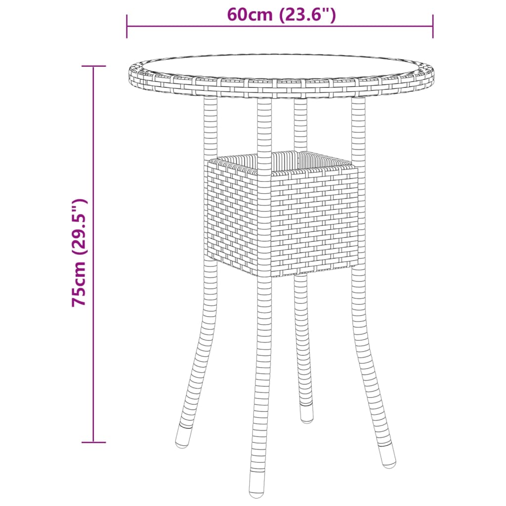 3 részes szürke polyrattan kerti étkezőgarnitúra