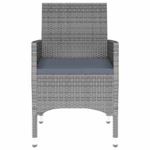 Vrtna jedilna garnitura 3-delna poli ratan siva - slika 6