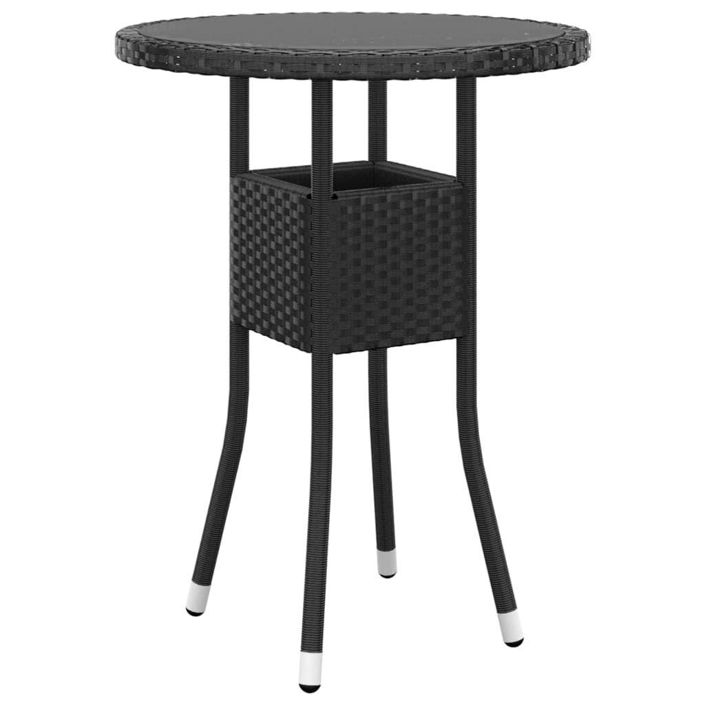 vidaXL 3-delige Tuinset poly rattan zwart afbeelding