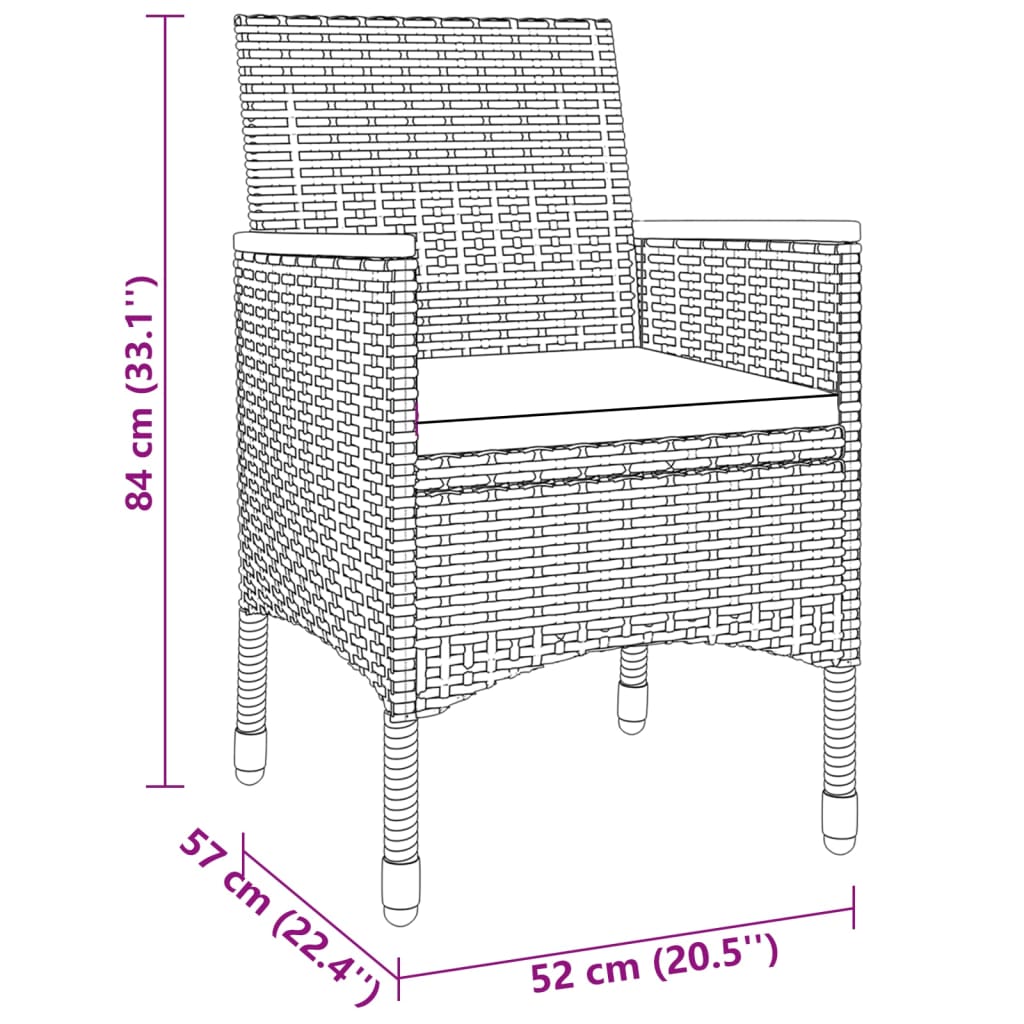 Zestaw ogrodowy - Stół + 2 krzesła + poduszki