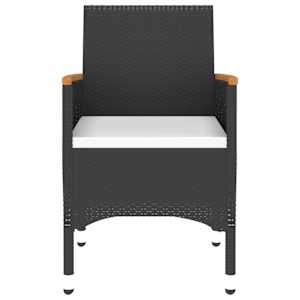 Vrtna jedilna garnitura 3-delna poli ratan črna - slika 6