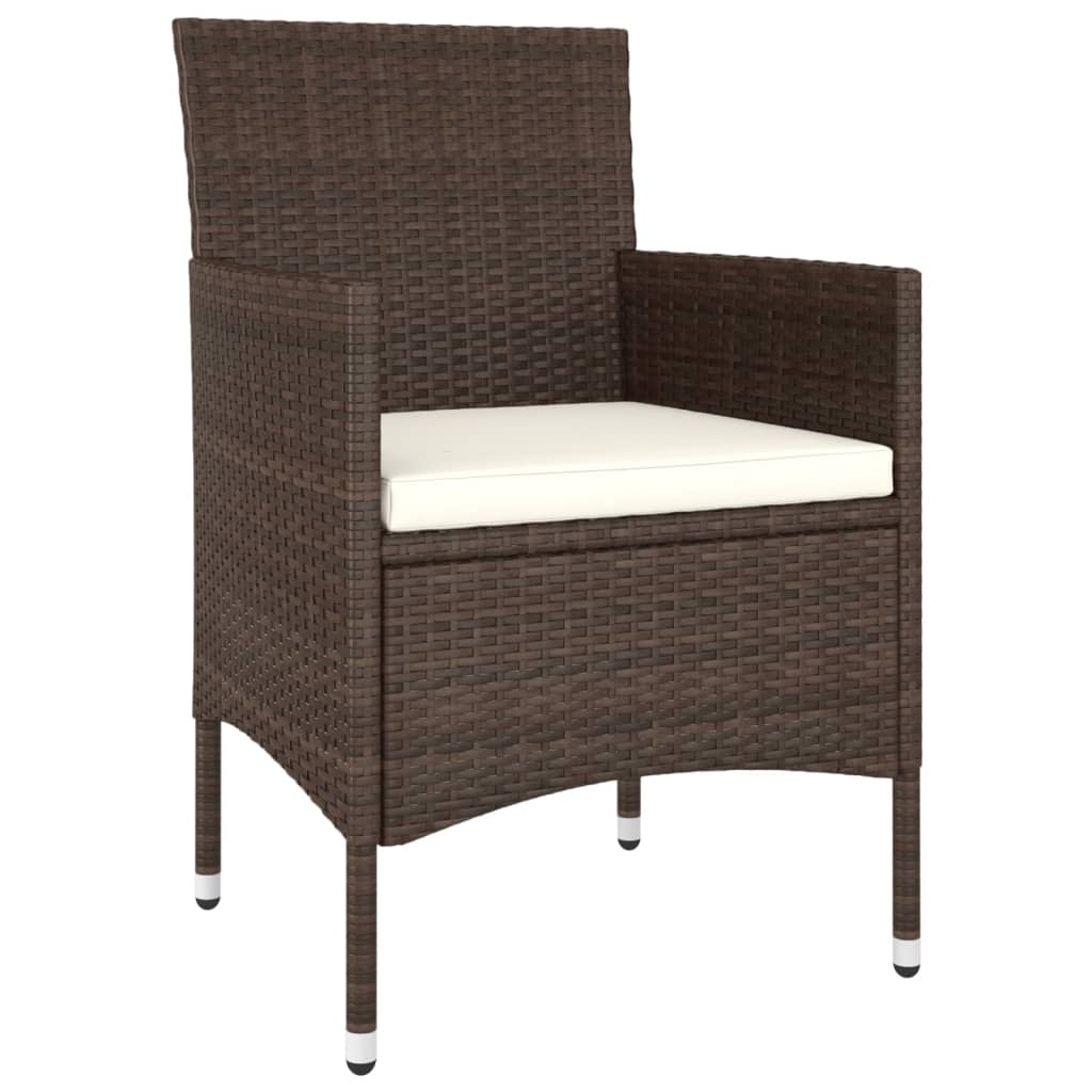 

vidaXL 5-delige Loungeset poly rattan bruin