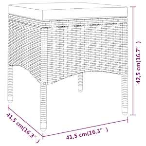 Vrtna sedežna garnitura 5-delna poli ratan rjava - slika 8