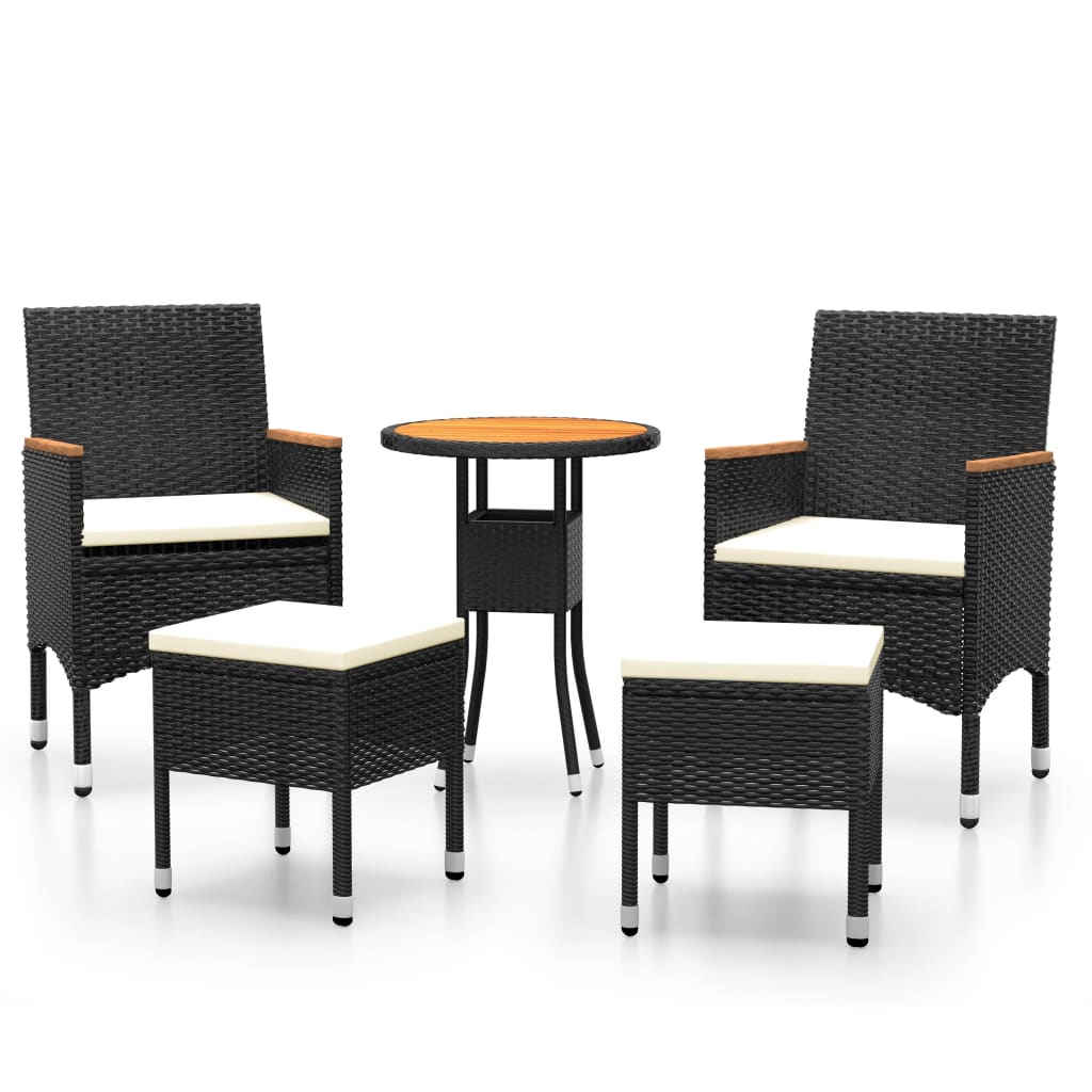 Thumbnail - vidaXL 5-tlg. Garten-Lounge-Set Poly Rattan Schwarz