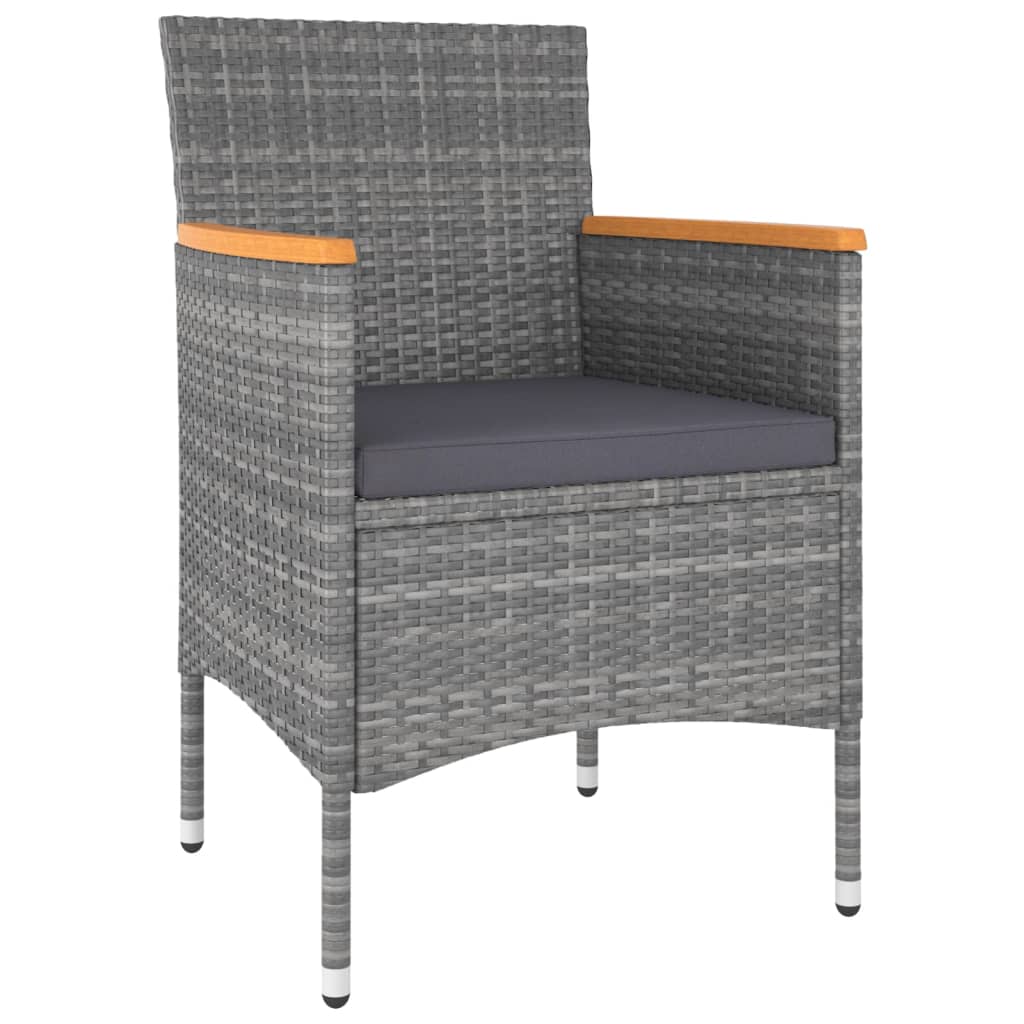 vidaXL 5 részes szürke polyrattan kerti ülőgarnitúra