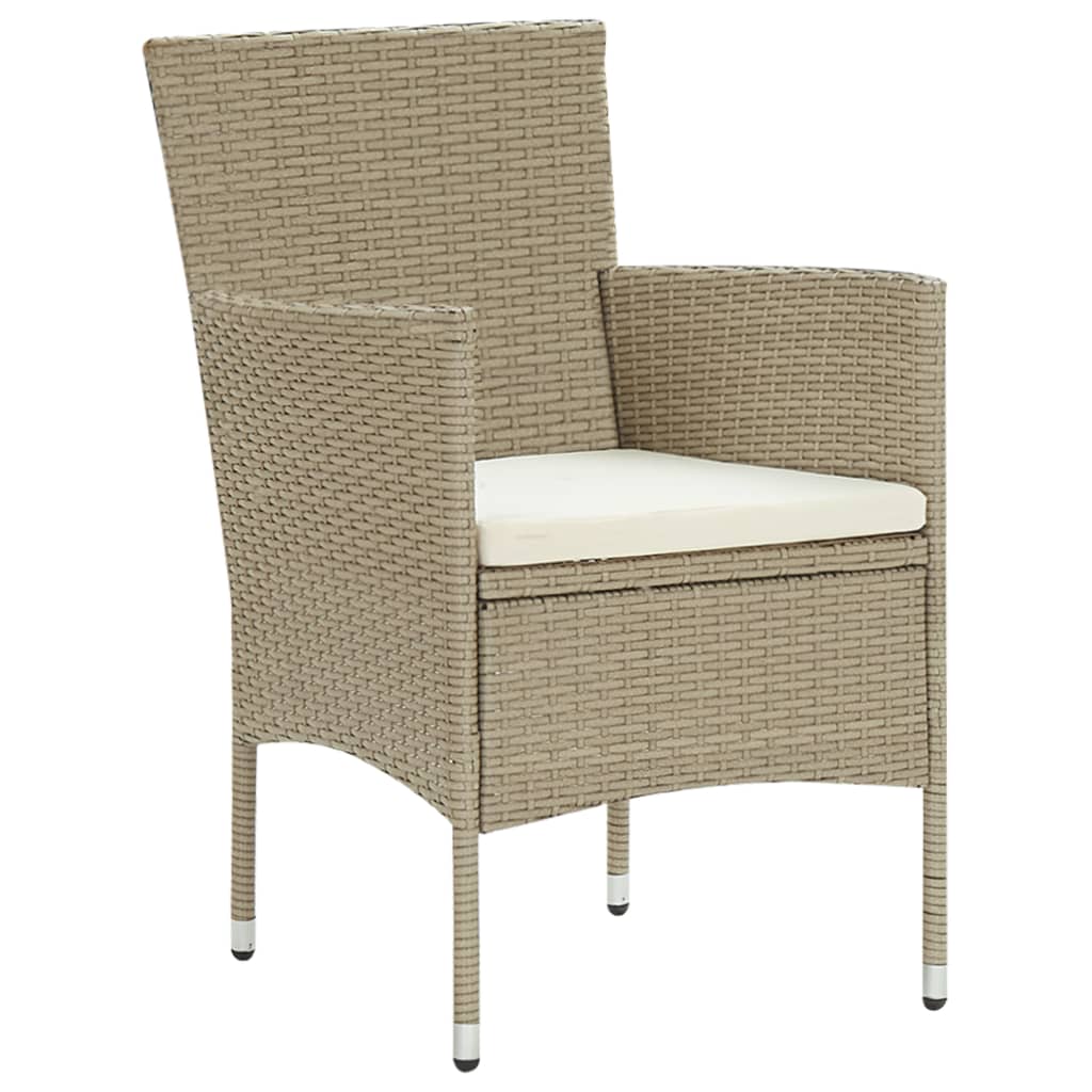 

vidaXL 3-delige Tuinset poly rattan beige