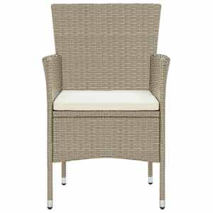 Vrtna jedilna garnitura 3-delna poli ratan bež - slika 4