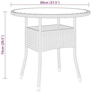 Vrtna jedilna garnitura 3-delna poli ratan bež - slika 8