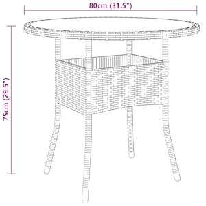 Vrtna jedilna garnitura 3-delna poli ratan siva - slika 8