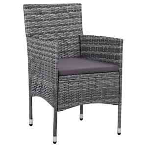 vidaXL Ensemble &agrave; manger de jardin 5 pcs R&eacute;sine tress&eacute;e Gris