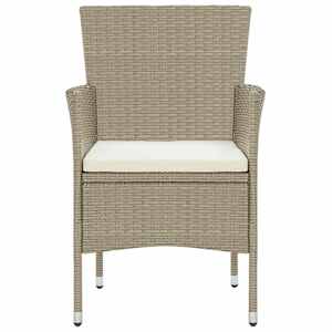 Vrtna jedilna garnitura 5-delna poli ratan bež - slika 4