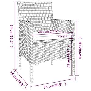 Vrtna jedilna garnitura 5-delna poli ratan bež - slika 7