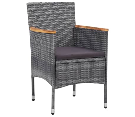 vidaXL Juego de comedor de jard&iacute;n 5 piezas rat&aacute;n sint&eacute;tico gris