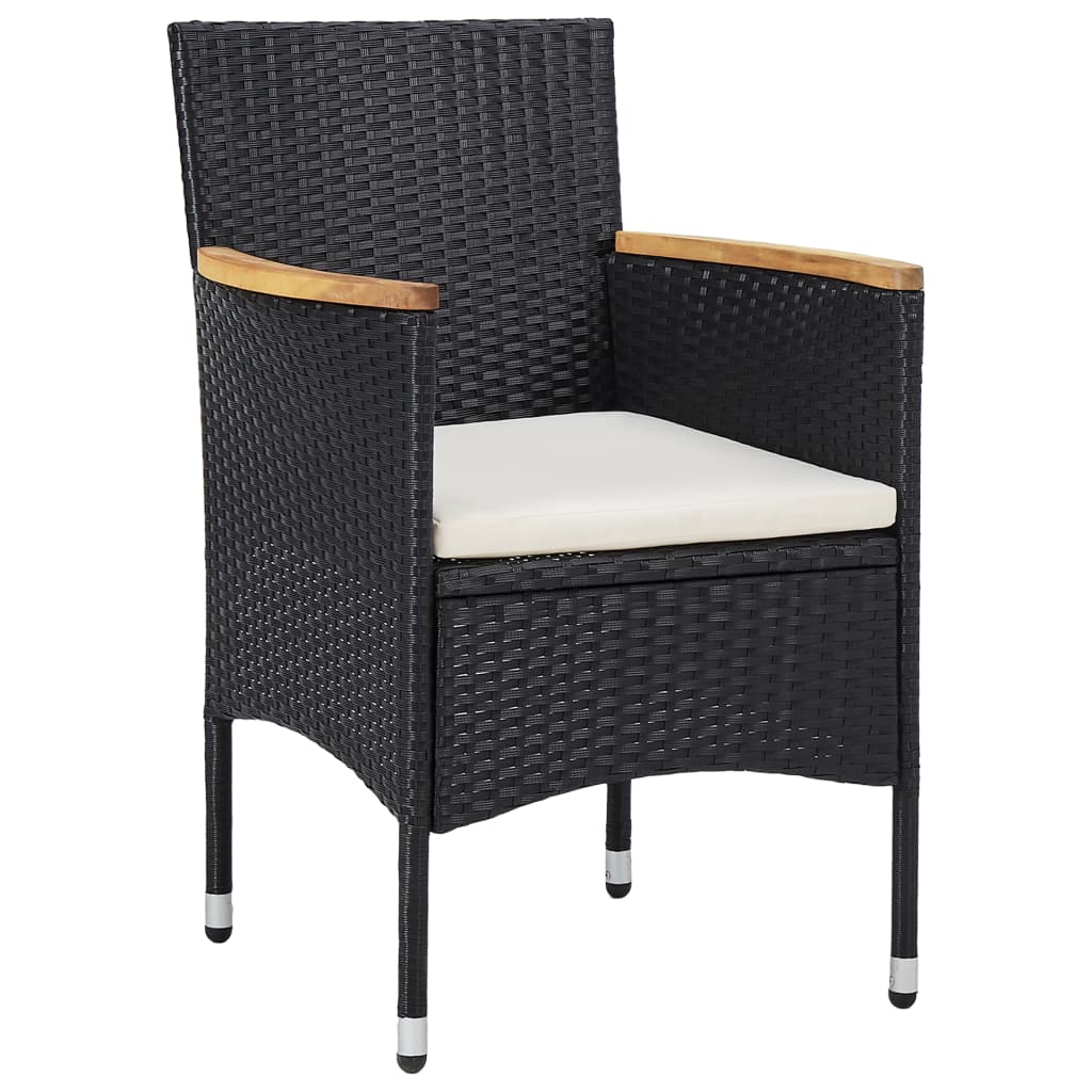 

vidaXL 5-delige Tuinset poly rattan zwart