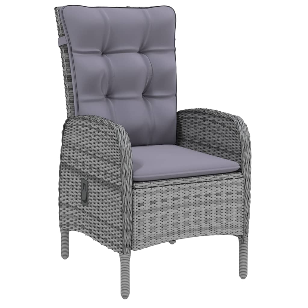 

vidaXL 9-delige Tuinset poly rattan grijs
