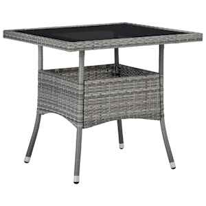 3dílný zahradní jídelní set polyratan a sklo šedý - obrázek 9