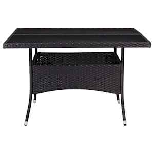 Vrtna jedilna garnitura 9-delna poli ratan in steklo črna - slika 8