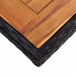 Vrtna jedilna garnitura 9-delna poli ratan in akacijev les črna - slika 10