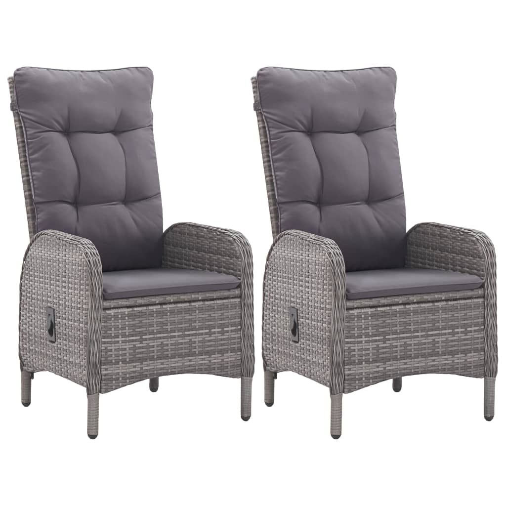 

vidaXL 3-delige Bistroset poly rattan en acaciahout grijs