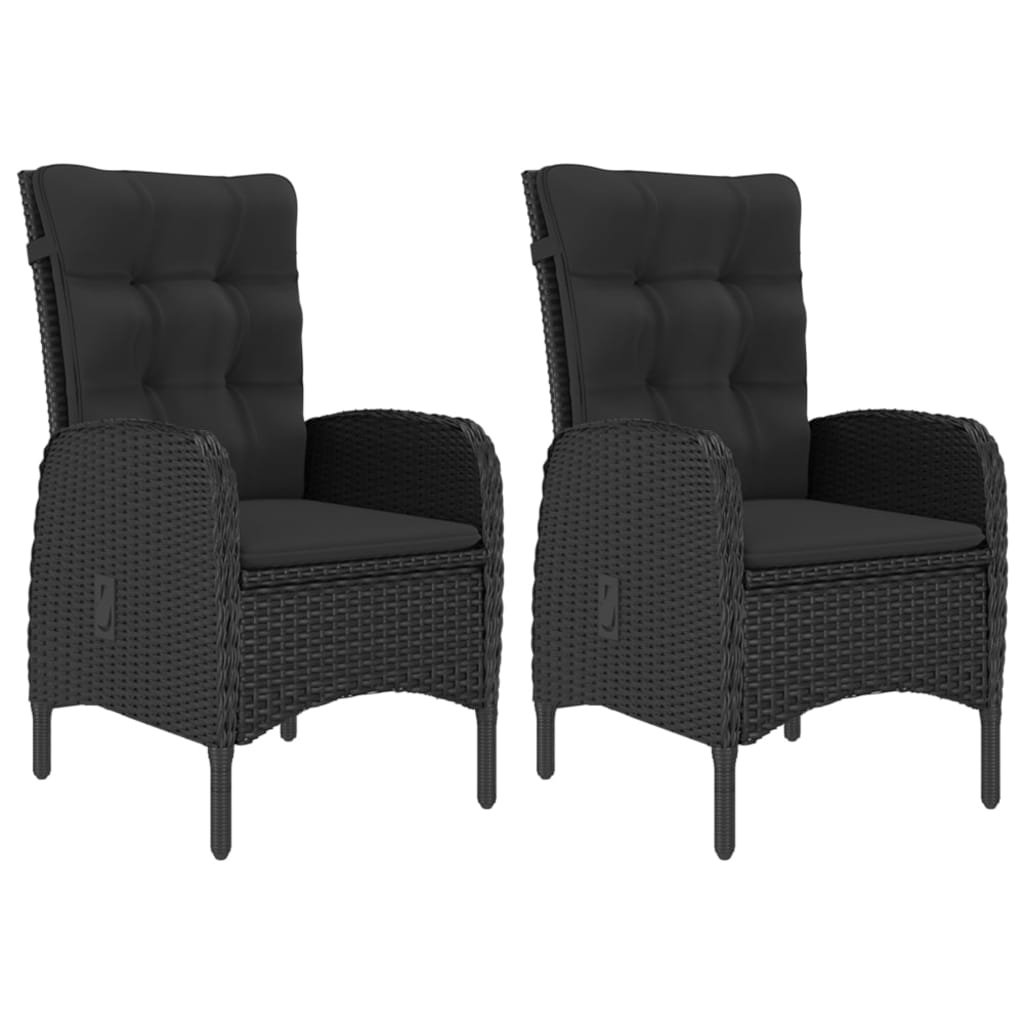Thumbnail - vidaXL 3-tlg. Bistro-Set Poly Rattan und Glas Schwarz