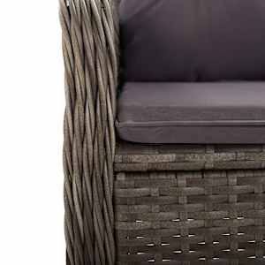 3dílný zahradní bistro set polyratan šedý - obrázek 7