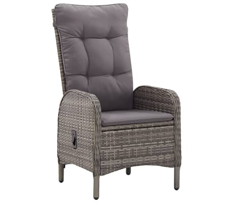 vidaXL Ensemble de bistro de jardin 3 pcs R&eacute;sine tress&eacute;e Gris