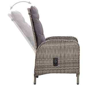 3dílný zahradní bistro set polyratan šedý - obrázek 6