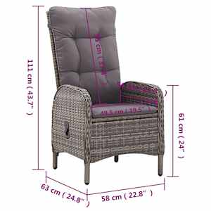 3dílný zahradní bistro set polyratan šedý - obrázek 10