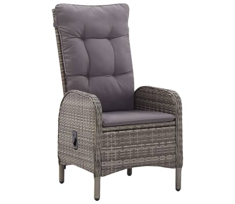 vidaXL 5-tlg. Garten-Bistro-Set Poly Rattan Grau