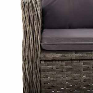 5dílný zahradní bistro set polyratan šedý - obrázek 7