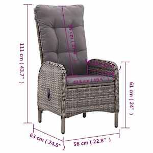 5dílný zahradní bistro set polyratan šedý - obrázek 10